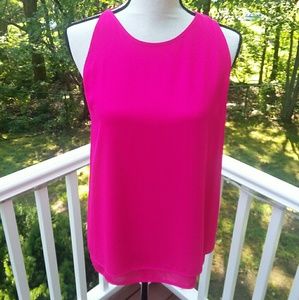 Violet + Claire Sleeveless Layered Blouse Pink  L